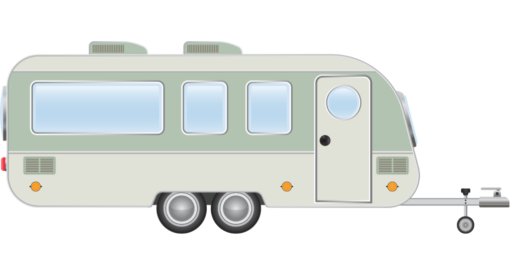 Illustration d'une roulotte représentant la location de roulotte au Camping Lac aux Bouleaux